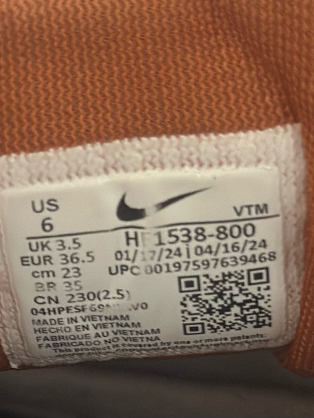 Nike Women’s Pegasus Running Shoes - Rust Orange/White - Picture 7 of 7